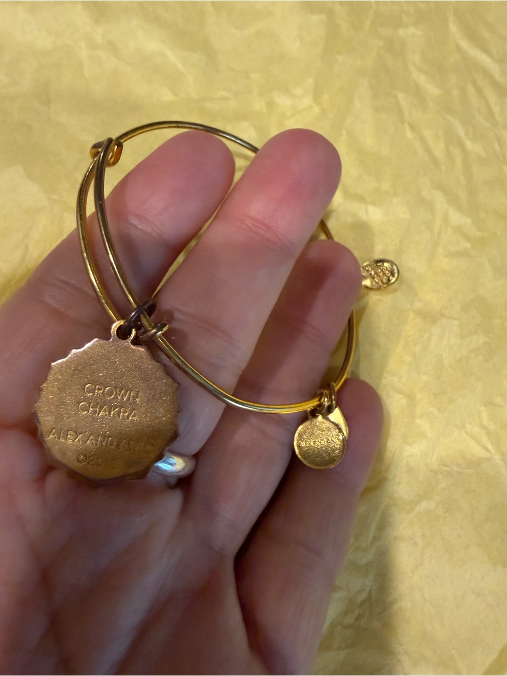 Alex and Ani Gold Crown & butterfly  Chakra Charm Bangle